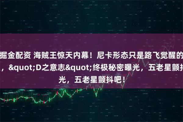 掘金配资 海贼王惊天内幕！尼卡形态只是路飞觉醒的起点，"D之意志"终极秘密曝光，五老星颤抖吧！