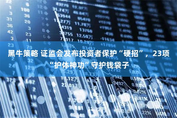 黑牛策略 证监会发布投资者保护“硬招”，23项“护体神功”守护钱袋子